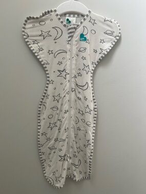 Love to Dream Grey Star & Moon Sleep Sack Swaddle Silky Lux